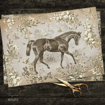 Elegante - Torre Russo de Beige Horse Floral
