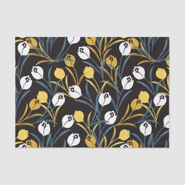 Papel De Seda Elegante Tulip Floral (Frente )