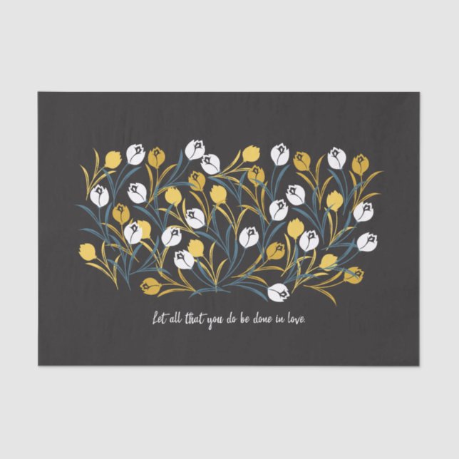 Papel De Seda Elegante Tulip Floral (Frente )