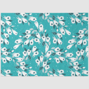 Papel De Seda Elegante Tulip Flower Pattern Botanical Art Design