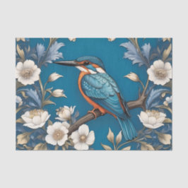 Papel De Seda Elegante Turquoise Kingfisher Floral