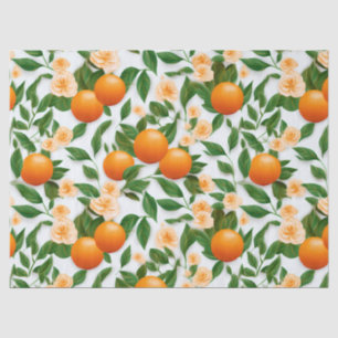 Papel De Seda Elegante Valencia Orange Floral