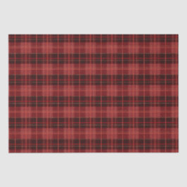 Papel De Seda Elegante Vermelho e Preto Natalino Xadrez de Natal