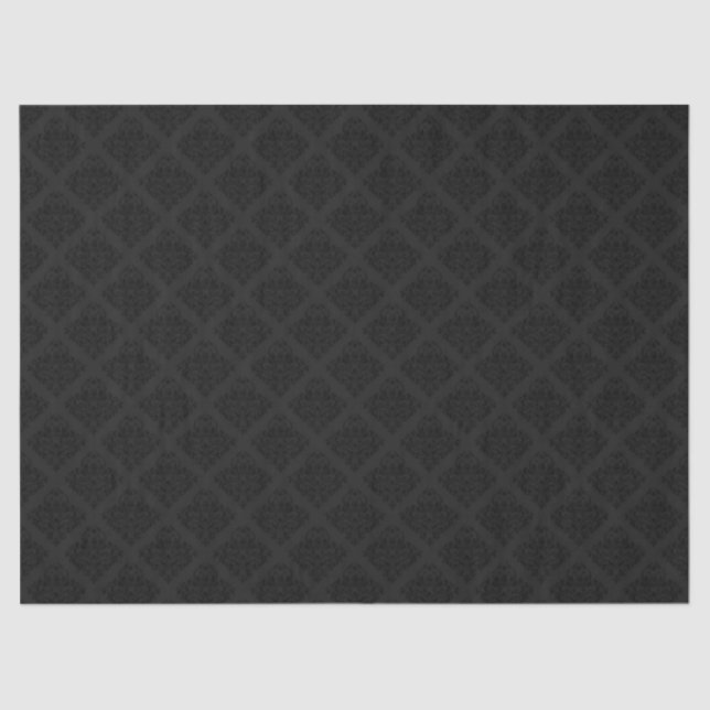 Papel De Seda Elegante Victorian Damask Black (Frente )