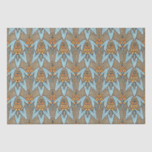 Papel De Seda Elegante Vintage Blue Yellow Art Nouveau Floral