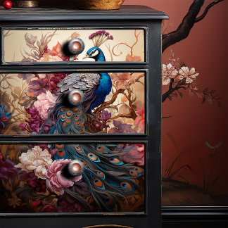 Papel De Seda Elegante Vintage Boho Victorian Decoupage Peacock