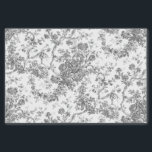 Papel De Seda Elegante Vintage Cinzas Florais De Banho, Francesa<br><div class="desc">Cinzas elegantes e ornamentados e patamares brancos de madeira de joias, com flores exóticas, videiras e folhagem entrelaçadas com terras e cestos de rosas. Este padrão foi adaptado de um fragmento histórico têxtil francês cerca de 1910 na coleção Smithsonian. O padrão é de alta resolução, mas não pode ser marcado....</div>