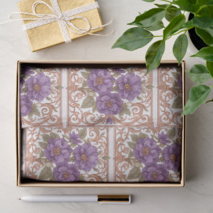 Papel De Seda Elegante Vintage Nouveau Floral