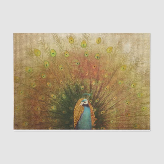 Papel De Seda Elegante Vintage Peacock (Frente )