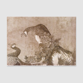 Papel De Seda Elegante Vintage Peacocks