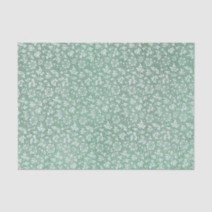 Papel De Seda Elegante Vintage Sage Padrão Floral Verde