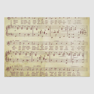 Papel De Seda Elegante Vintage Sheet Music Notes Love Song
