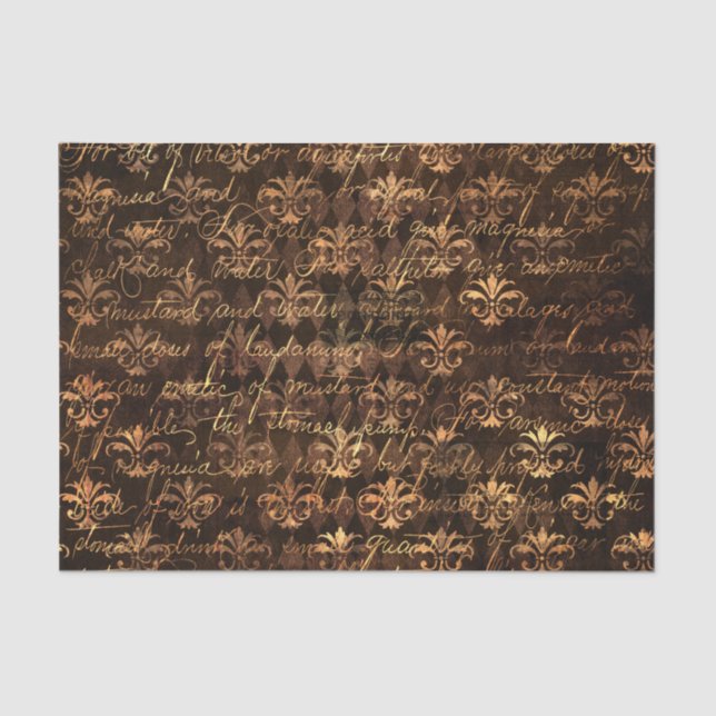 Papel De Seda Elegante vitoriano gótico marrom-escuro Papel-maté (Frente )