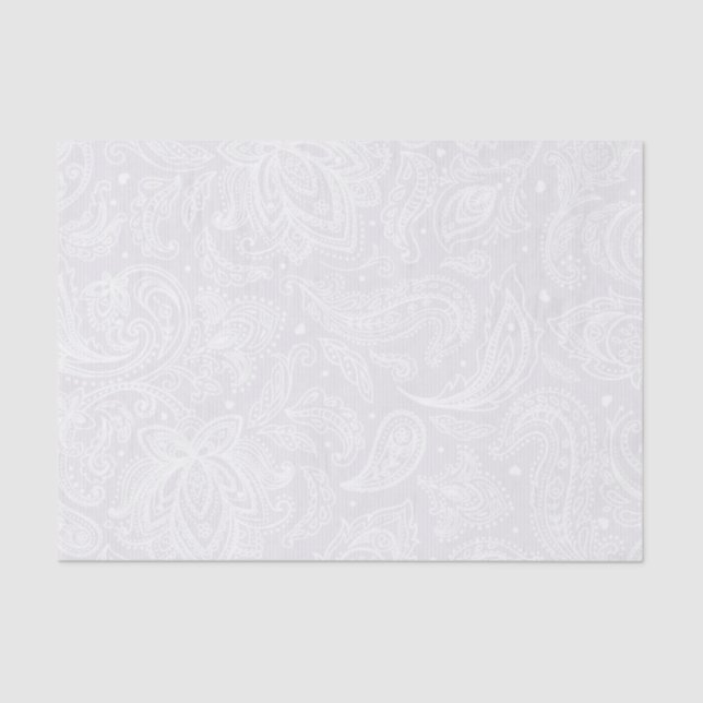 Papel De Seda Elegante White Paisley Lace (Frente )