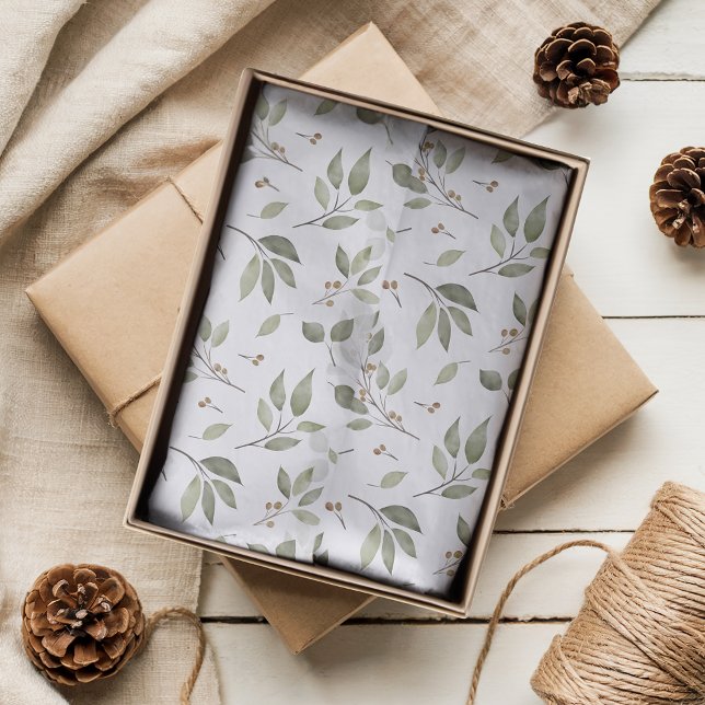 Papel De Seda Elegante Winter Greenery (Criador carregado)
