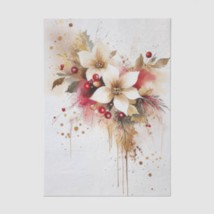 Papel De Seda Elegantes e Festivas Bolas de Natal e Flores