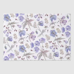 Papel De Seda Elegantes Flores Silvestres Roxas Violeta Tendênci