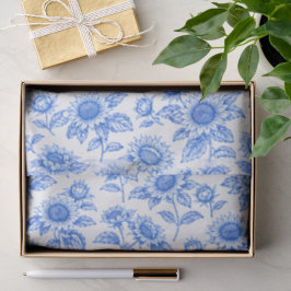 Papel De Seda Elegantes Girassóis Toile du Jouy – Botânico Azul