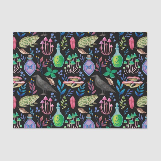 Papel De Seda Elementos da Natureza Mística e Bruxaria (Frente )