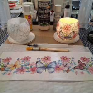 Papel De Seda Elementos Florais e de Borboletas Cottagecore Deco
