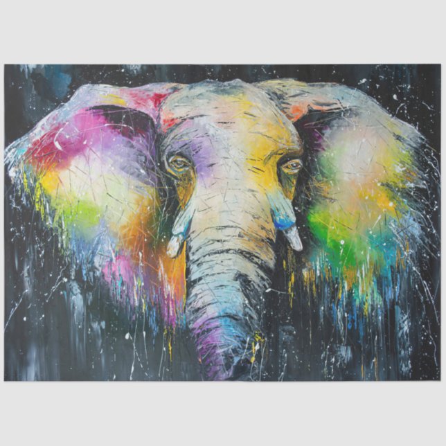 Papel De Seda Elephant Lover The Elephant Watercolor (Frente )
