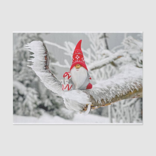 Papel De Seda Elf Snowy Trees de Natal (Frente )