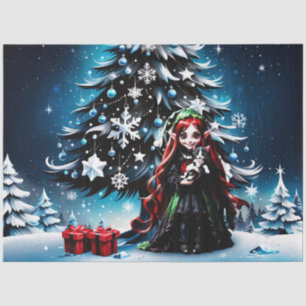 Papel De Seda Elfo de Natal com Kitten.