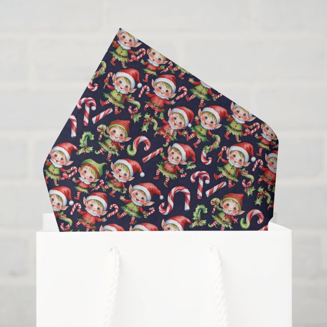 Papel De Seda Elfo de Natal festivo (Sacola de presentes)