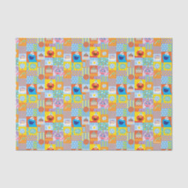 Papel De Seda Elmo, Abby e o Padrão de Aniversário do Monstro da