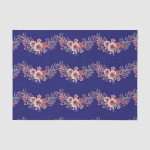 Papel De Seda Embalagem de Favor Naval Floral Coral Moderna
