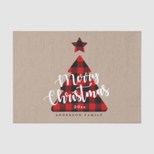 Papel De Seda Embalagem de Natal da xadrez de Buffalo