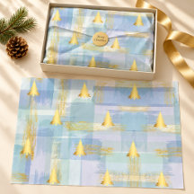 Embalagem de Presente de Natal Pinheiro Dourado e