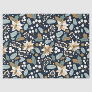 Papel De Seda Embalagem negra de inverno de Poinsettia