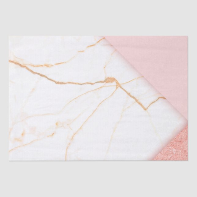 Papel De Seda Embalagem para pequenas empresas Dourada, rosa mod (Frente )