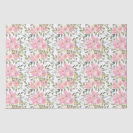 Papel De Seda Embalagem Pequena Empresa Floral Rosa Luxuriante