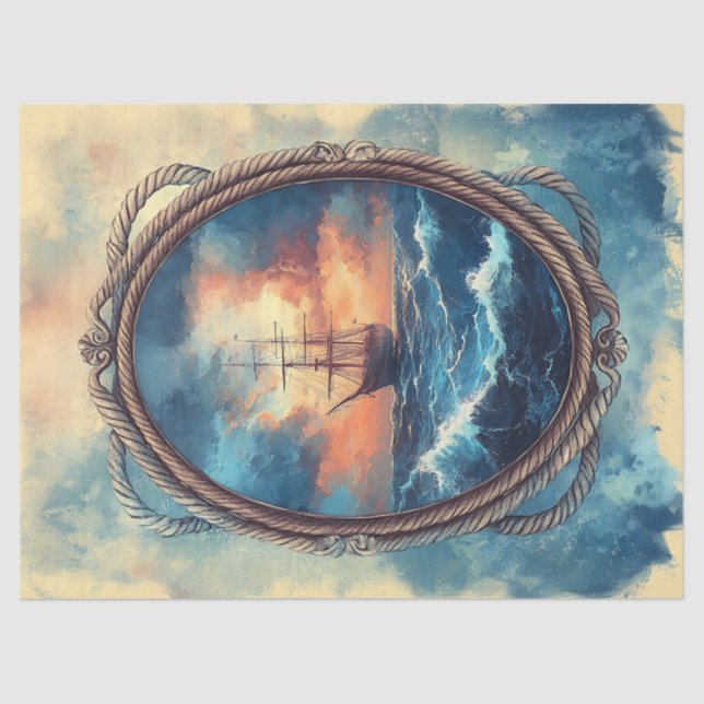 Papel De Seda Embarcação na Desanexação da Fronteira da Corda do (Frente )