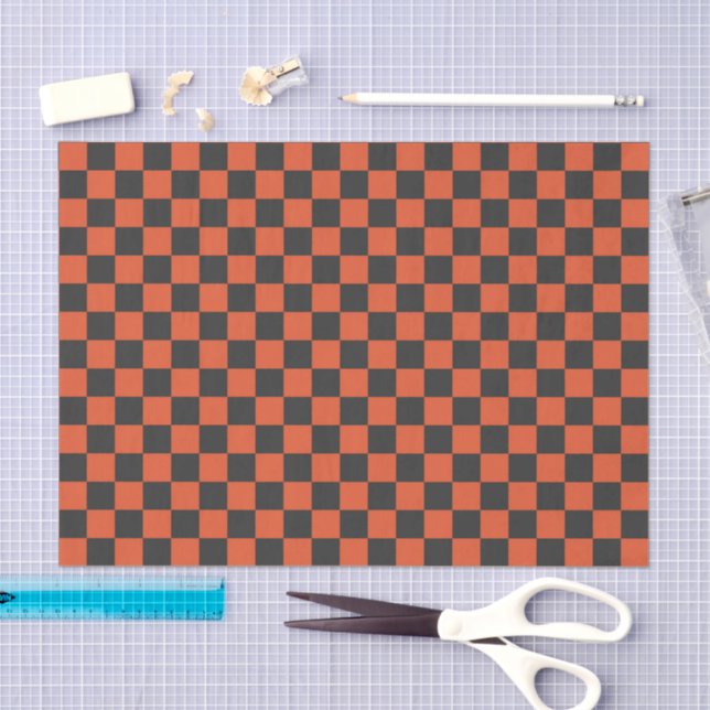 Papel De Seda Ember and ash checkerboard pattern (Arte )