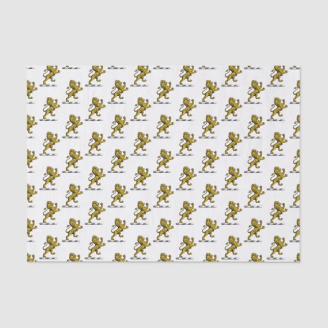 Papel De Seda Emblema de Crista com Leão Heráldico em Pé C (Frente )