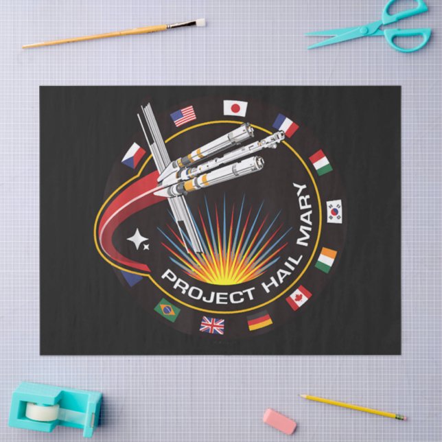 Papel De Seda Emblema de Missão Espacial (Arte )
