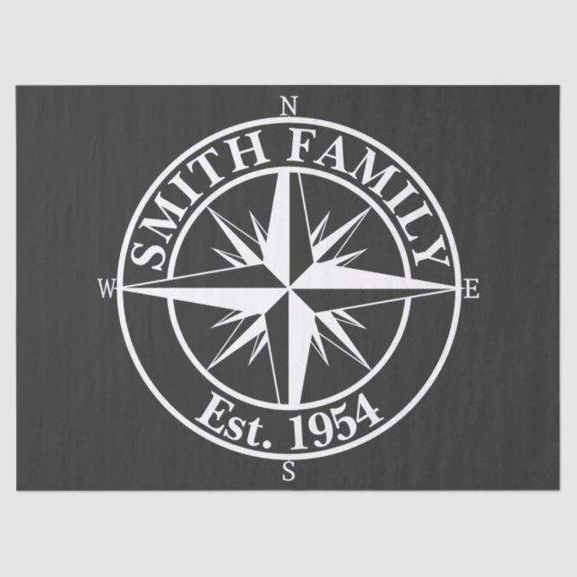 Papel De Seda Emblema personalizável do monograma de estrela de  (Frente )