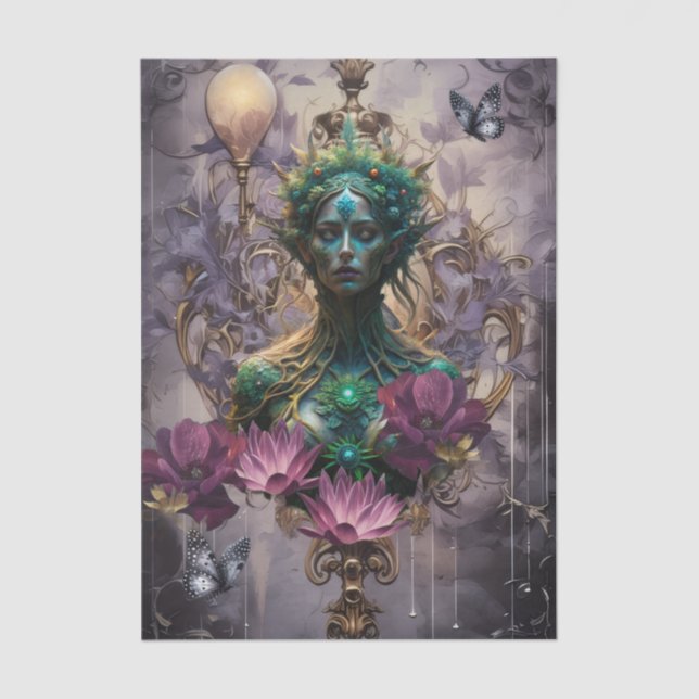 Papel De Seda Emerald Dreams Fantasy Forest Queen Decoupage (Frente )