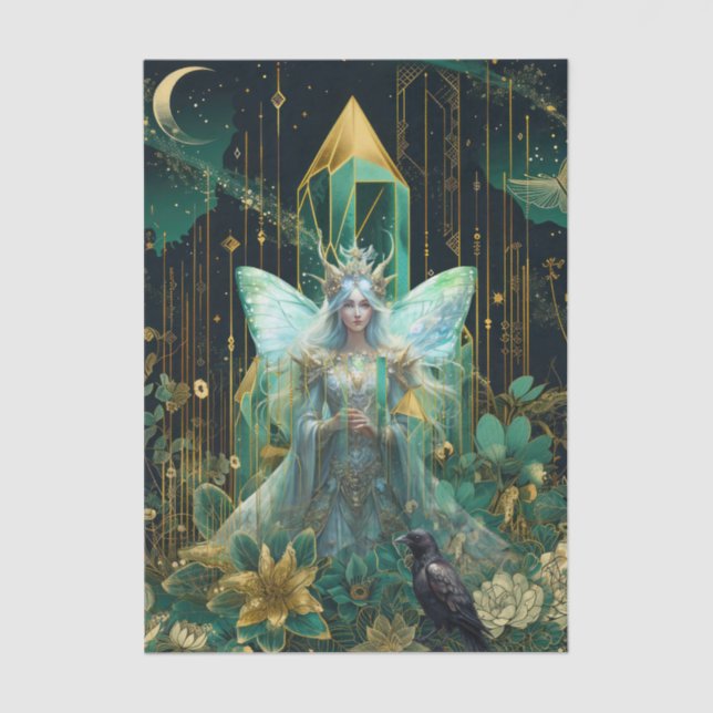 Papel De Seda Emerald Dreams Fantasy Forest Queen Decoupage (Frente )