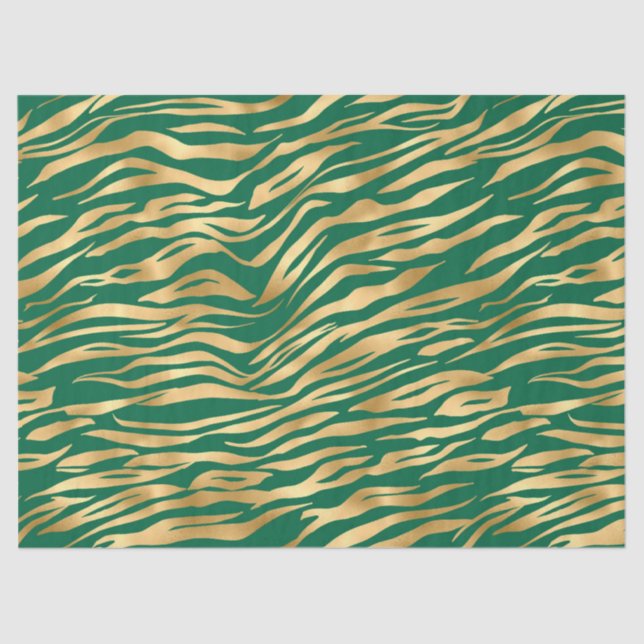 Papel De Seda Emerald e Dourado Safari Series Design 1 (Frente )