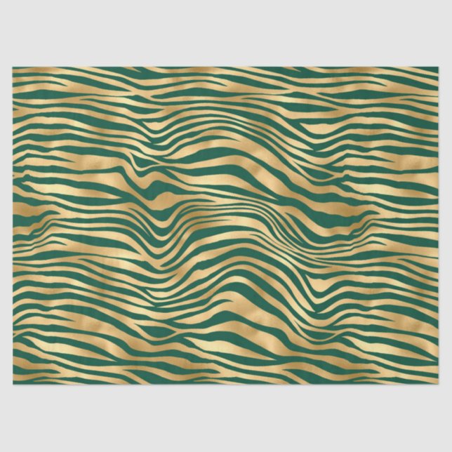 Papel De Seda Emerald e Dourado Safari Series Design 4 (Frente )