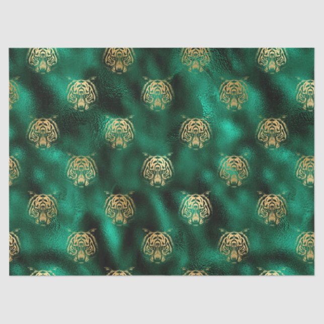 Papel De Seda Emerald e Dourado Safari Series Design 5 (Frente )