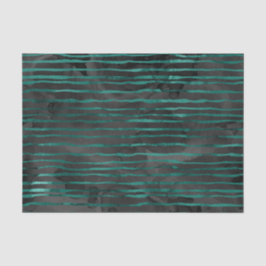 Papel De Seda Emerald Green e Black Striped Patterm