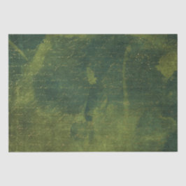 Papel De Seda Emerald Green e Dourado Script