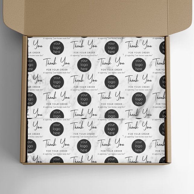 Papel De Seda Empresa Personalizada Obrigado Logotipo Marble (Criador carregado)