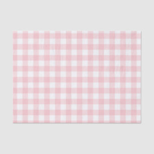 Papel De Seda Empurramento de Xadrez de Gingham Cor-de-Rosa Suav