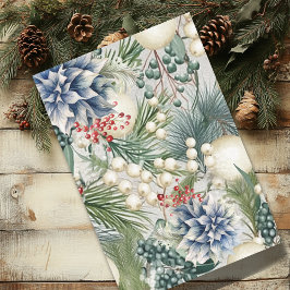 Papel De Seda Encantador Natal Sumário Vermelho Azul